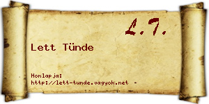 Lett Tünde névjegykártya