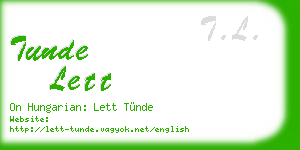tunde lett business card